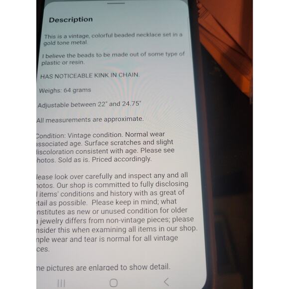 Vintage 22-24.75" Multi Color Beaded Necklace - Picture 5 of 5